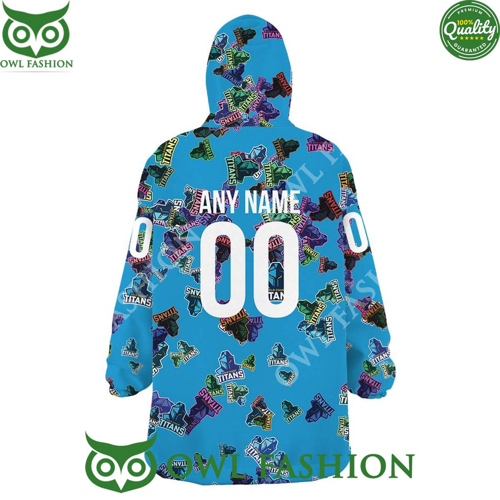 Gold Coast Titans Special Logo Rugby Fleece Blanket hoodie
