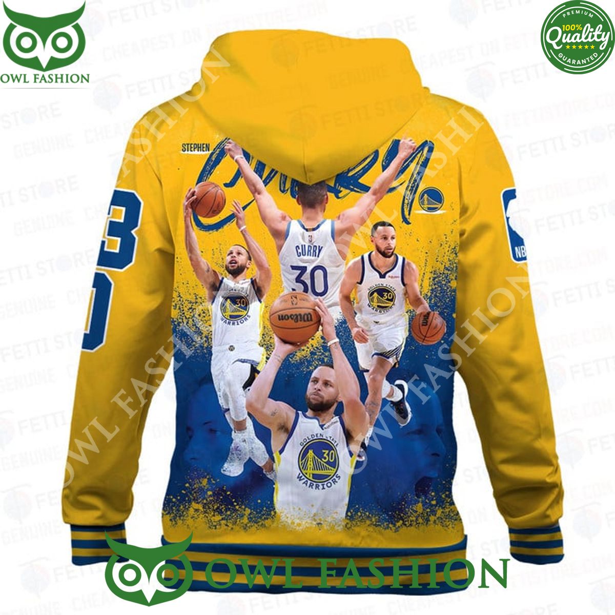 Golden State Warriors NBA Stephen Curry Winner Printed Hoodie