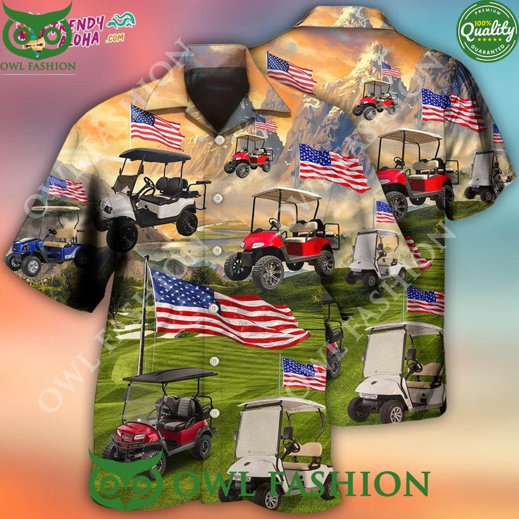 Golf Independence Day Club Car USA Limited Hawaiian Shirt