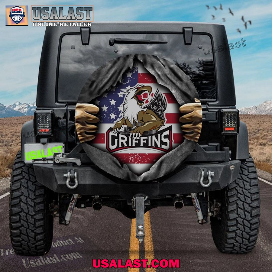 Grand Rapids Griffins AHL American Flag Spare Tire Cover