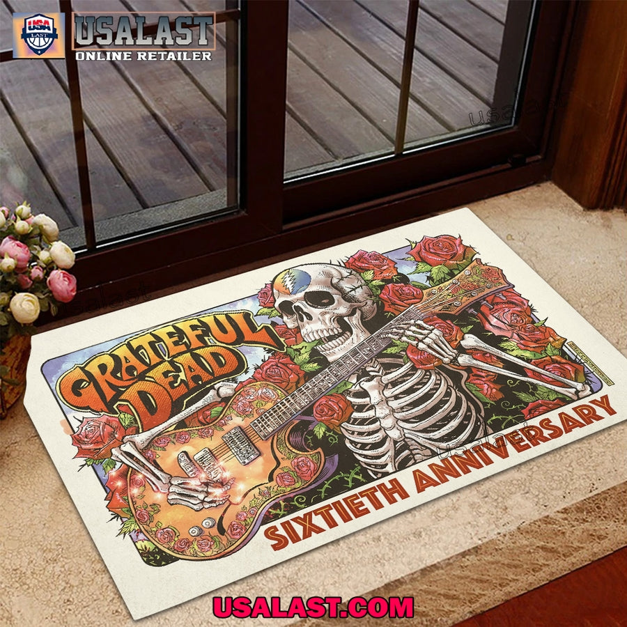 Grateful Dead Skeleton Guitar Foldable Doormat