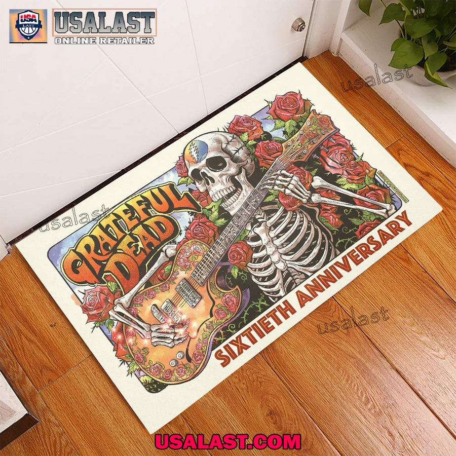 Grateful Dead Skeleton Guitar Foldable Doormat