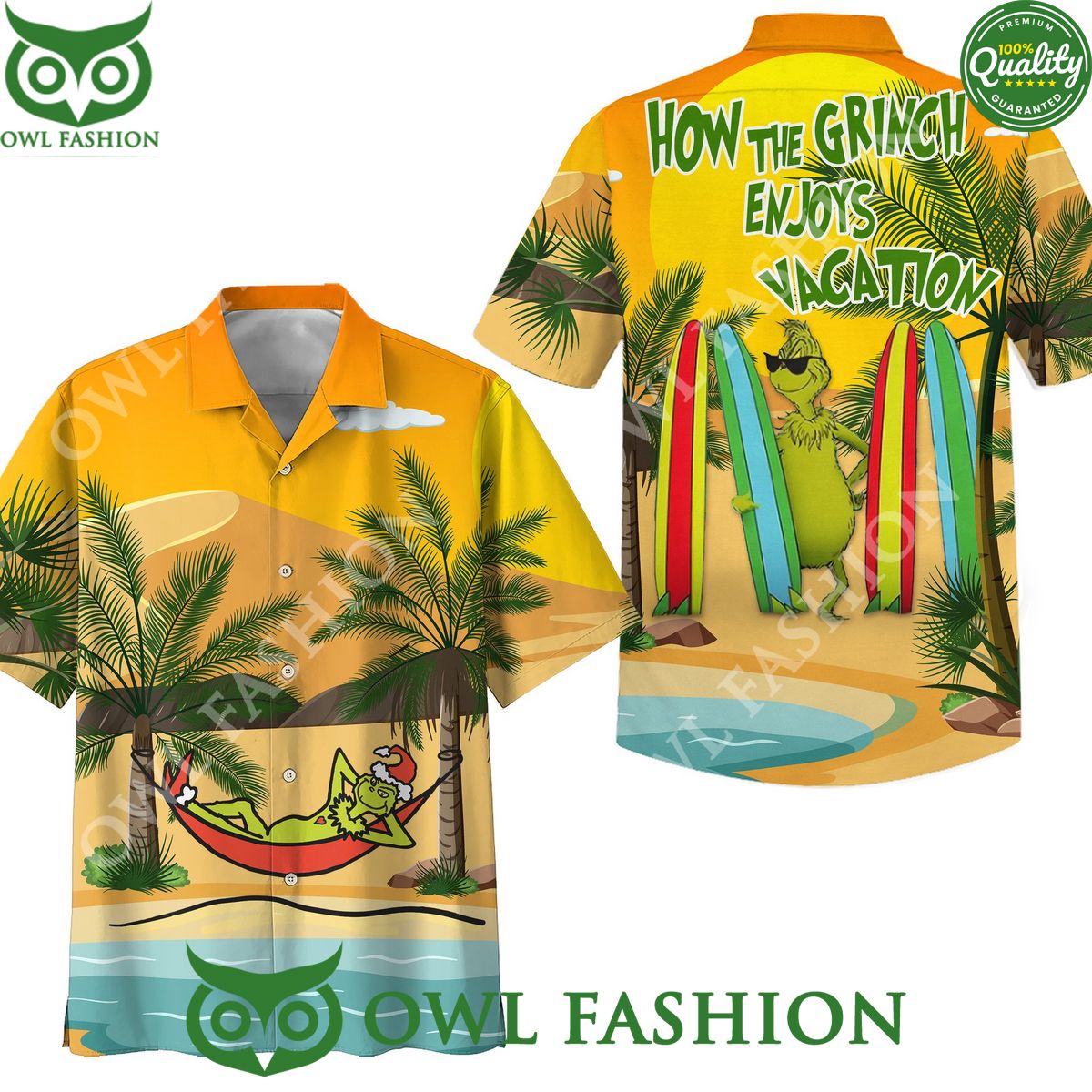Grinch How the Grinch enjoys vacation hawaiian shirt