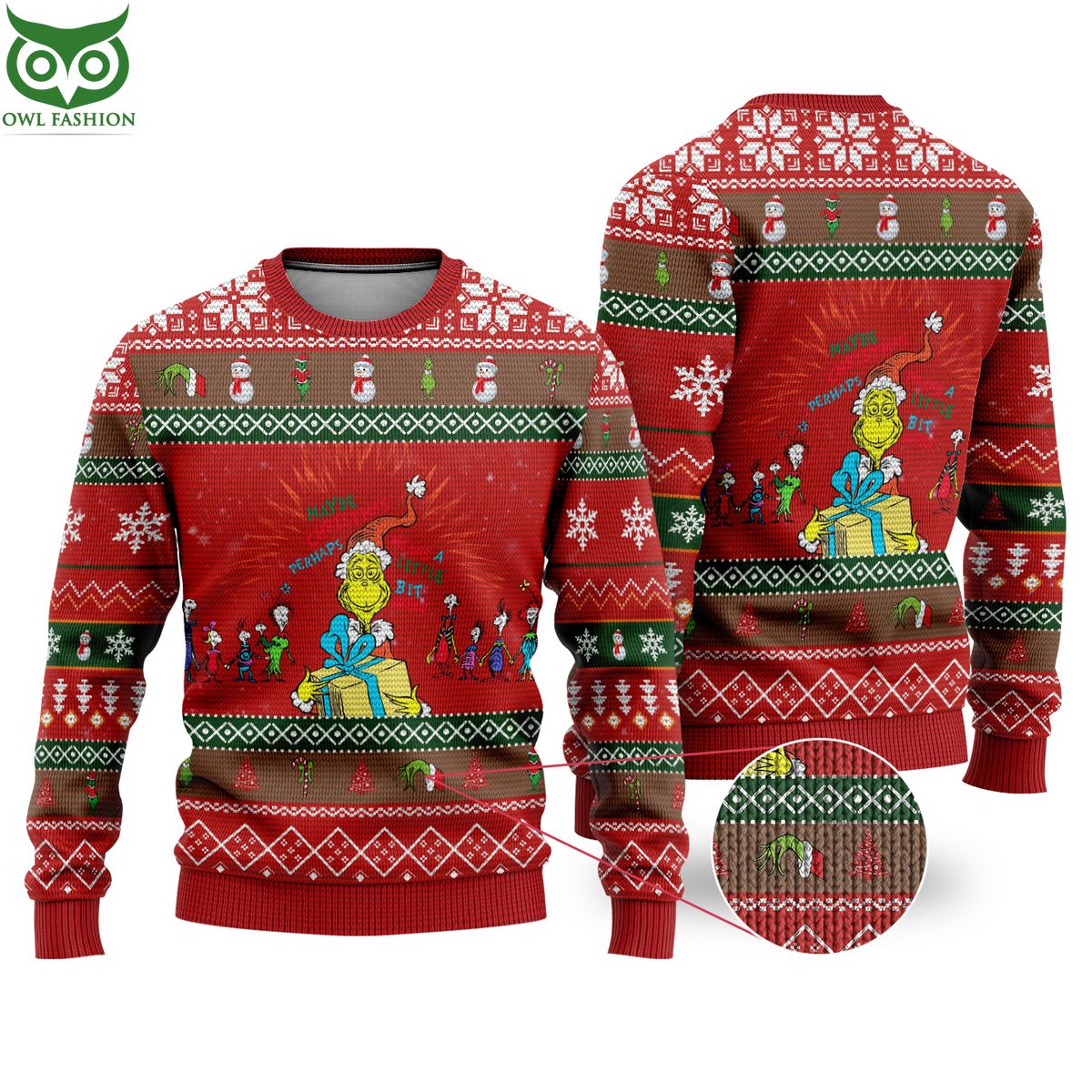 Grinch Ugly Sweater 3D AOP Ugly Sweater Jumper