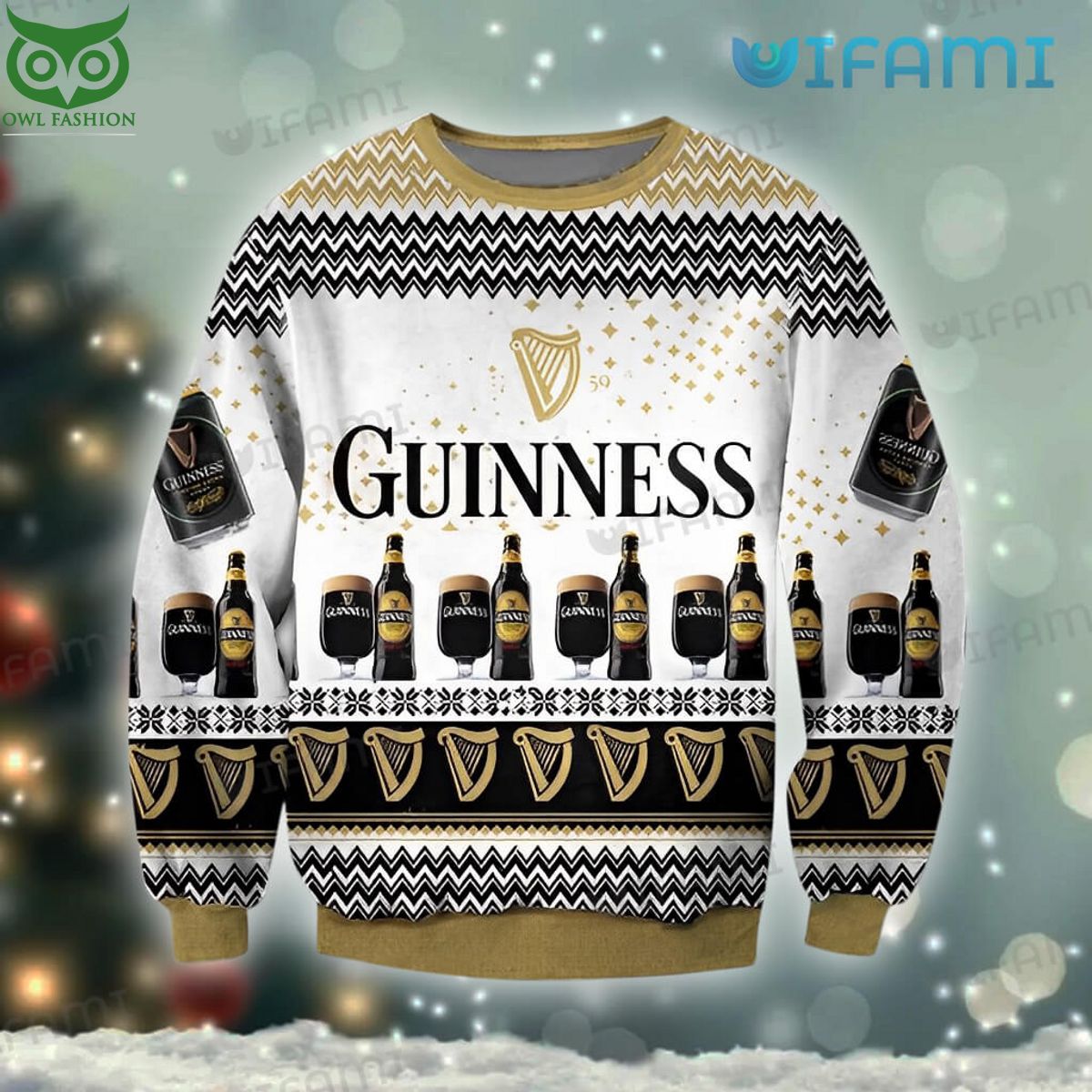 Guinness Ugly Sweater Chevron Pattern Guinness Beer Gift