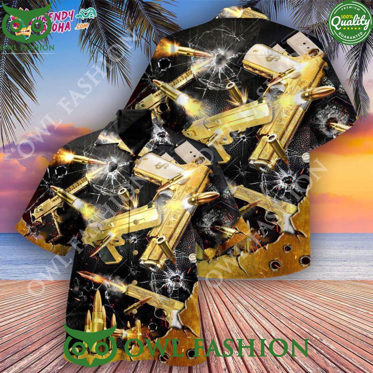 Gun Made Like A Gun Goes Like A Bullet Grunt Style 3D Summer Hawaiian Shirt