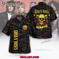 Guns N Roses Skull And Rose Hawaiian Shirt