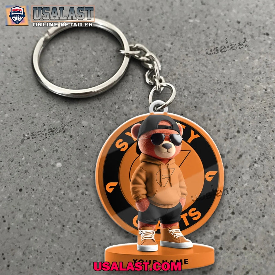 GWS GIANTS Football Club Teddy Bear Custom Keychain