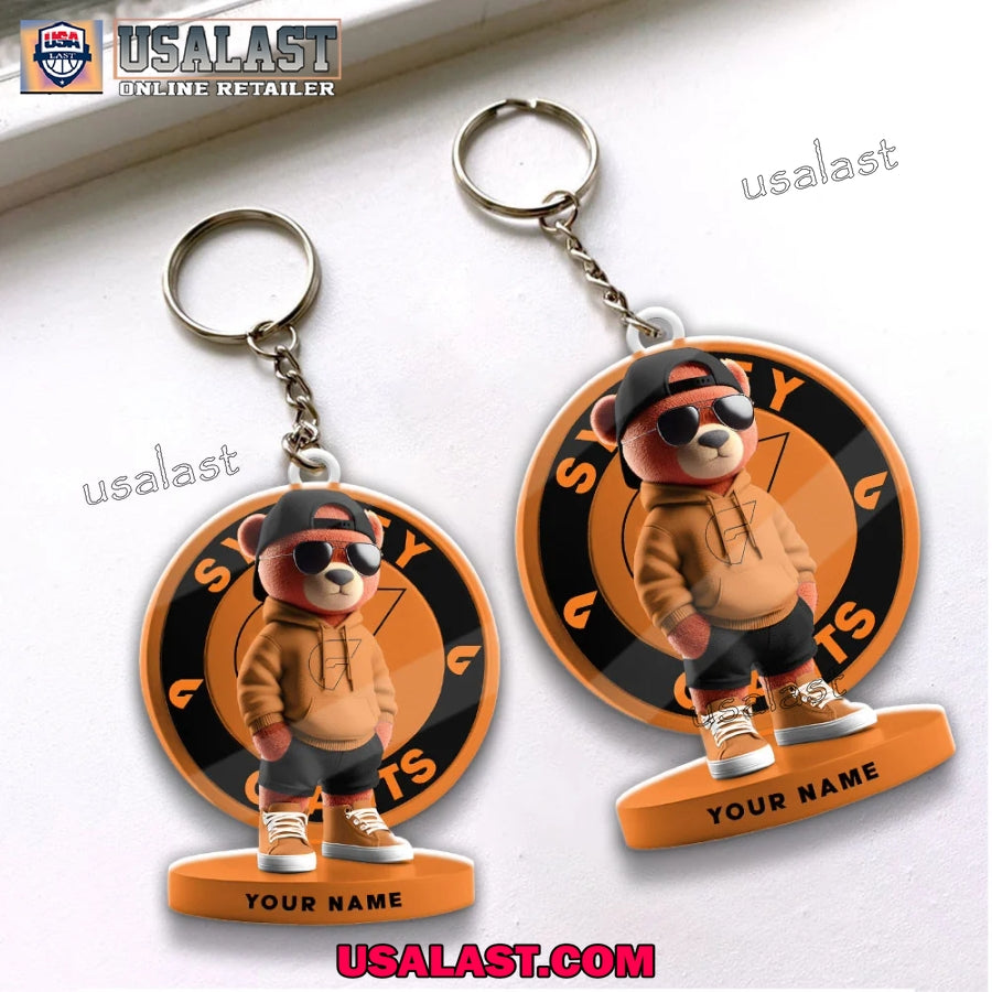 GWS GIANTS Football Club Teddy Bear Custom Keychain