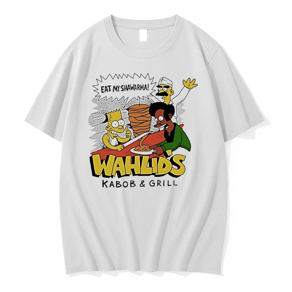 Hocfn5ro Eat My Shawarma The Simpsons Wahlids Kabob Grill Tshirts Sweater