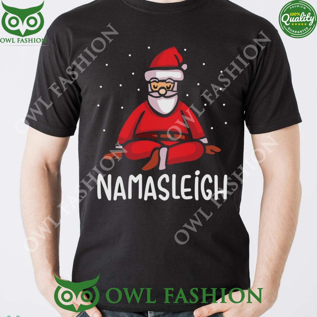 Namasleigh Yoga Santa Claus Black Ugly Sweater