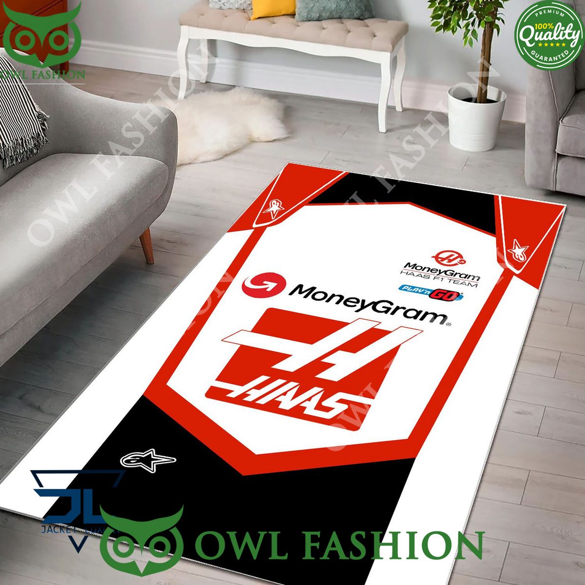 Haas F1 Team American Racing Rug Carpet Living Room Decor