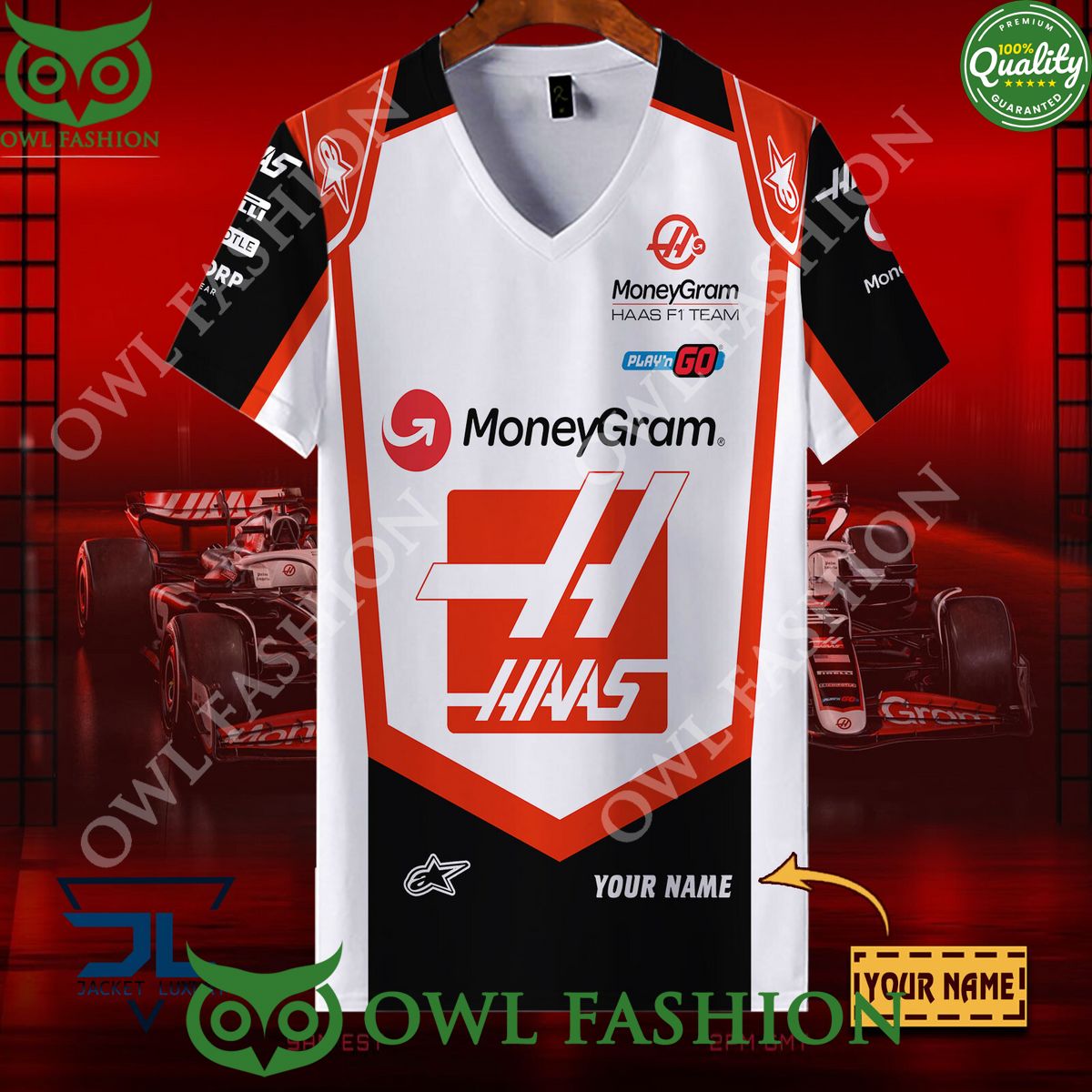 Haas F1 Team Racing 2024 Custom Name Printed Hoodie Shirt