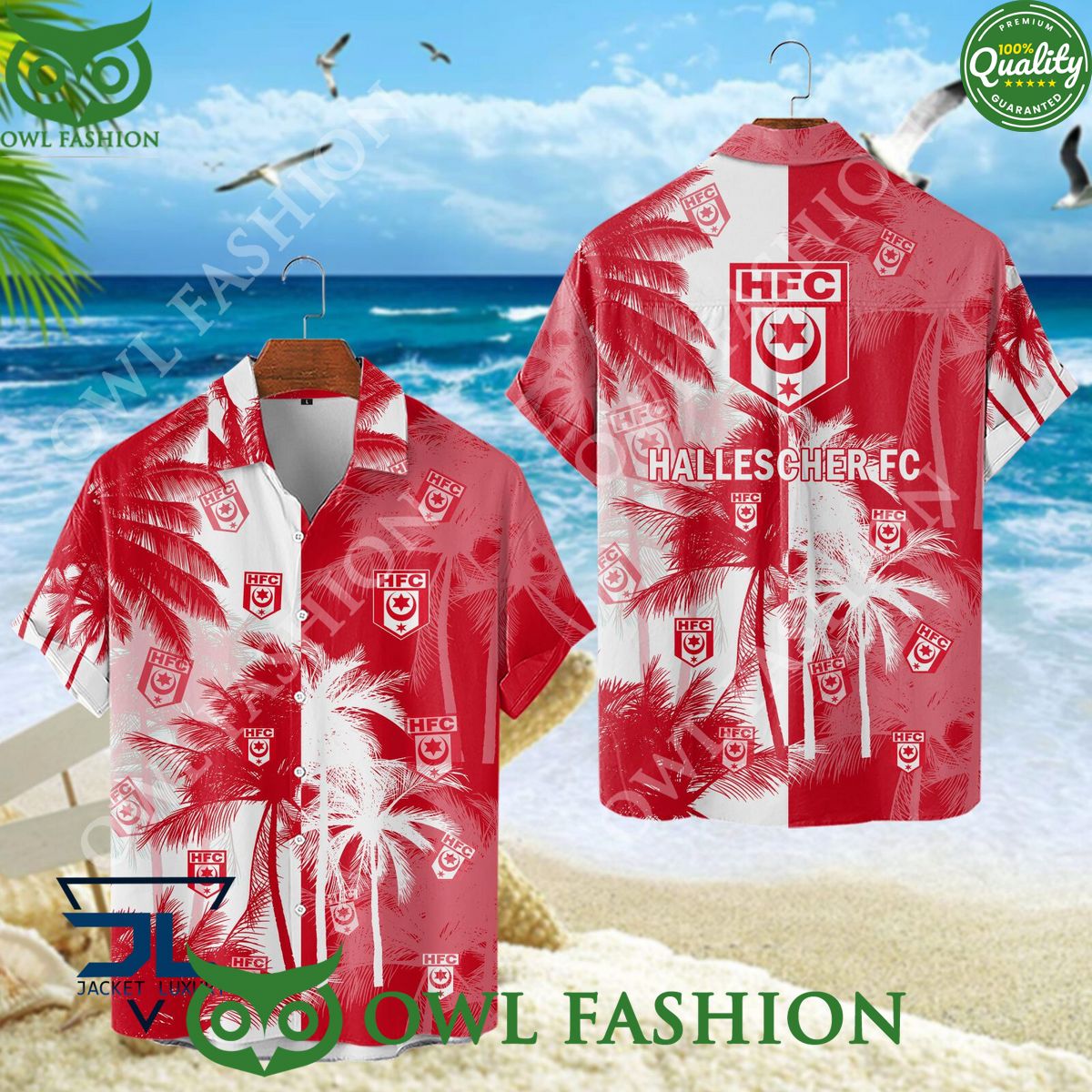 Hallescher FC Tropical Coconut Bundesliga Limited Hawaiian Shirt