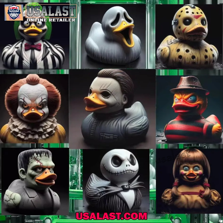 Halloween Horror Characters Rubber Duck Figure Ornament
