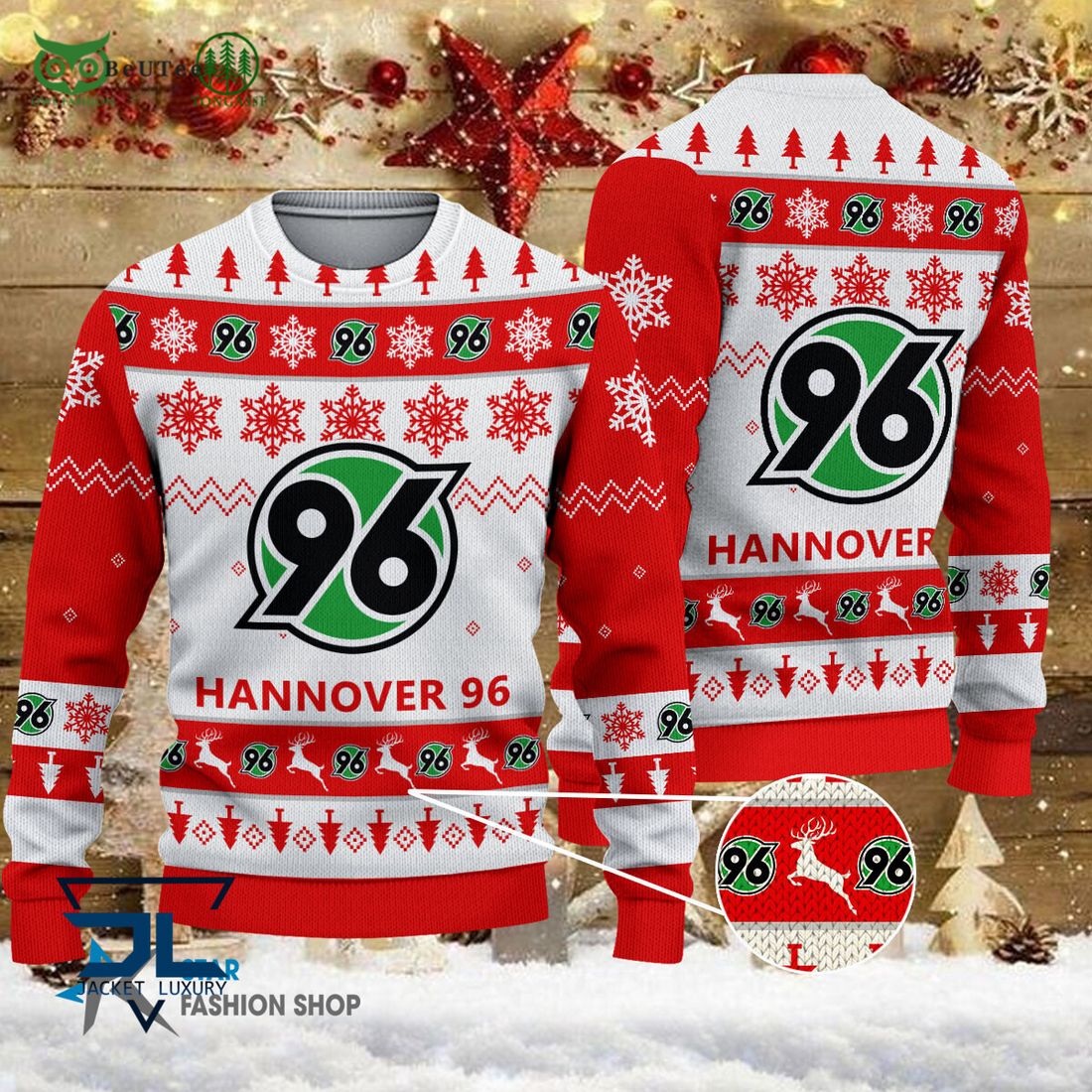 Hannover 96 Bundesliga Football 3D Ugly Sweater