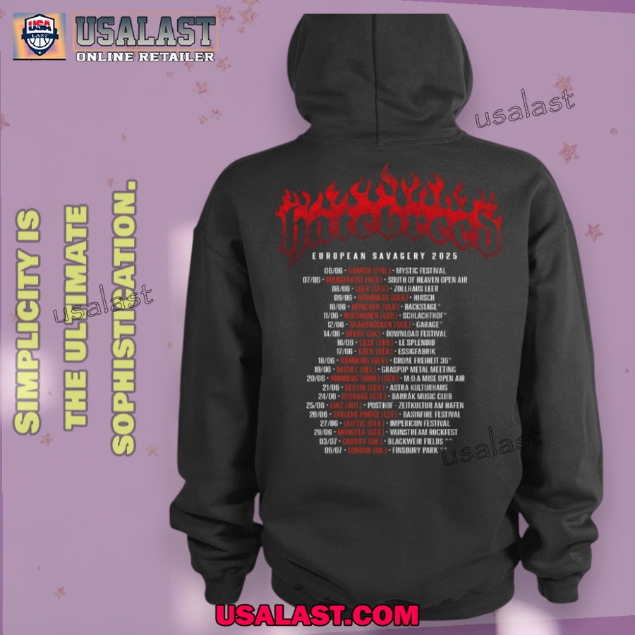 Hatebreed European Savagery 2025 Tour Hoodie, Shirt 02
