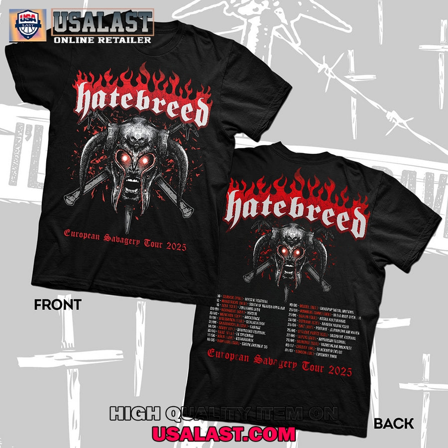 Hatebreed European Savagery Tour 2025 T-Shirt