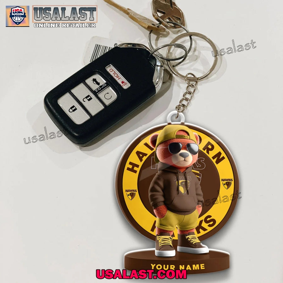 Hawthorn Football Club Teddy Bear Custom Keychain