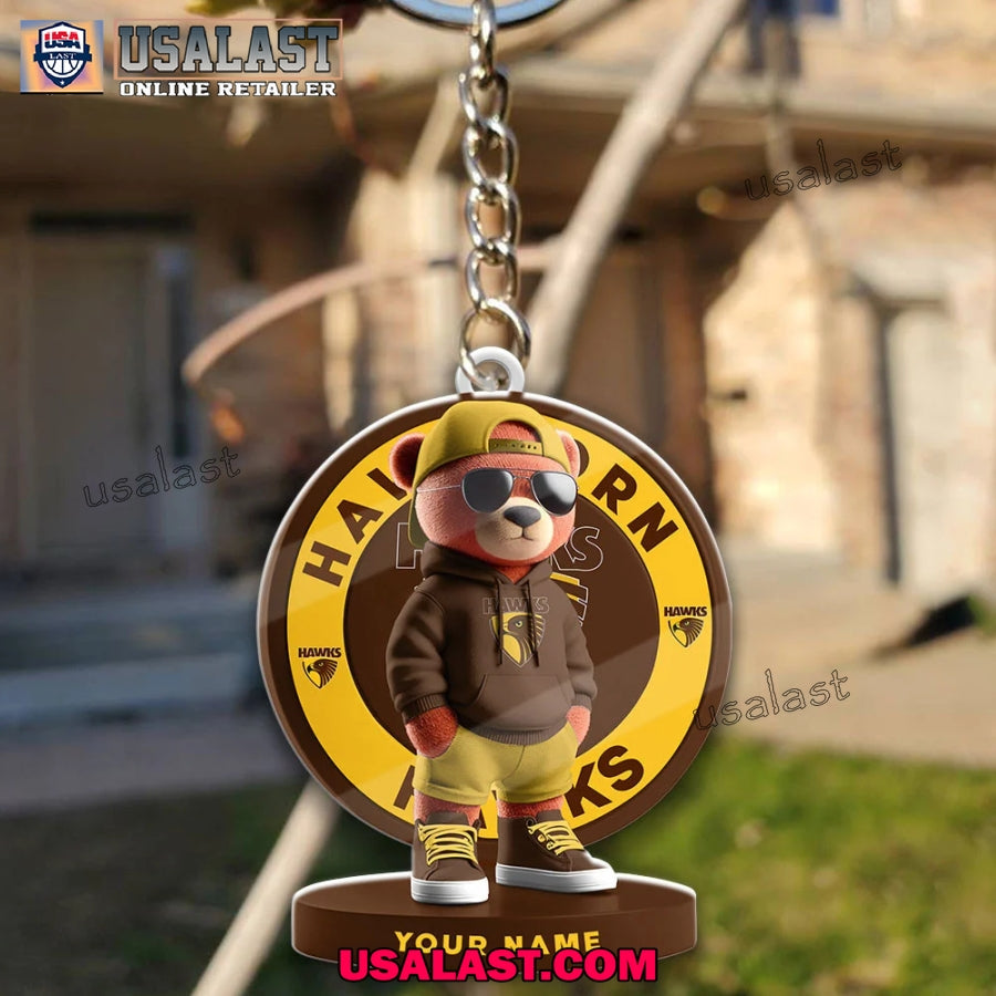Hawthorn Football Club Teddy Bear Custom Keychain