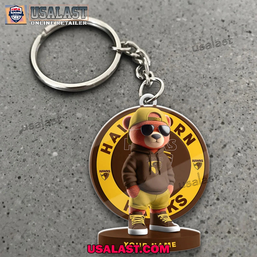 Hawthorn Football Club Teddy Bear Custom Keychain