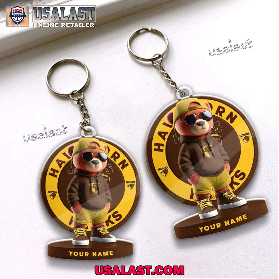 Hawthorn Football Club Teddy Bear Custom Keychain
