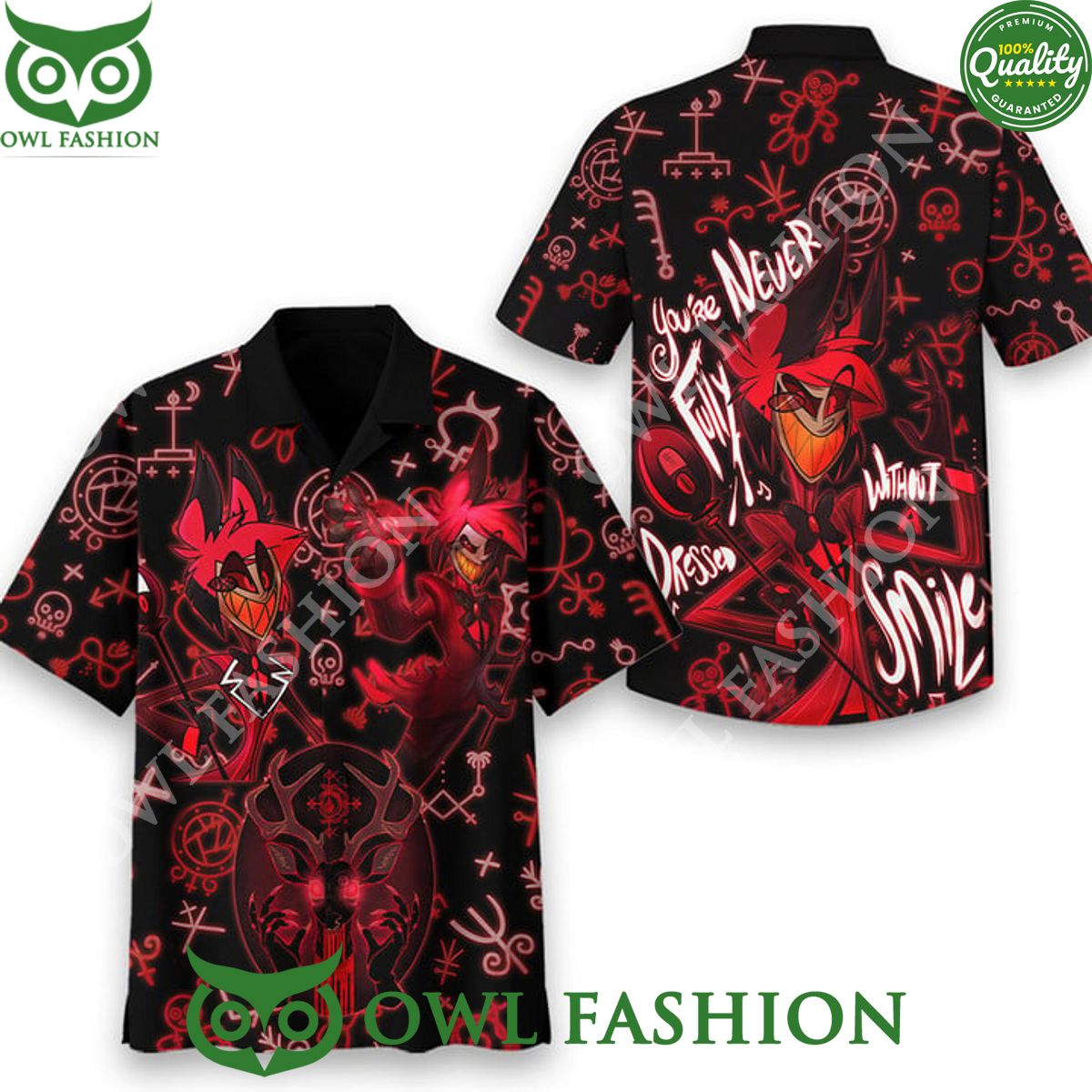 Hazbin Hotel Alastor You never fully dressed without smiles hawaiian shirt