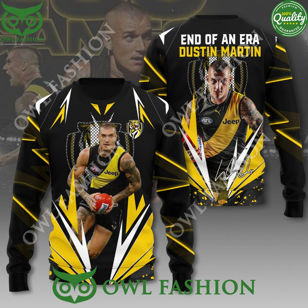 Richmond FC x Dustin Martin Logo Yellow and Black 3D t Shirt