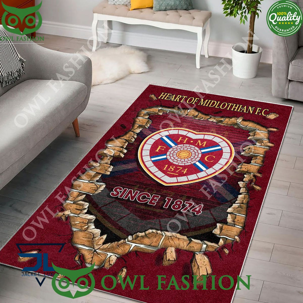 Heart of Midlothian F.C. 1783 Scottish Broken Wall Living Room Carpet