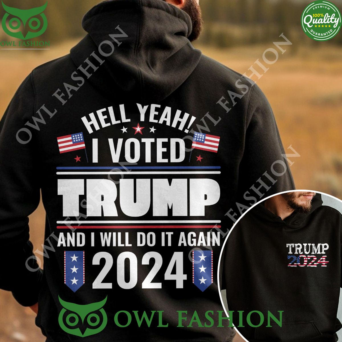 Hell Yeah I Voted Trump And I Will Do It Again 2024 hoodie