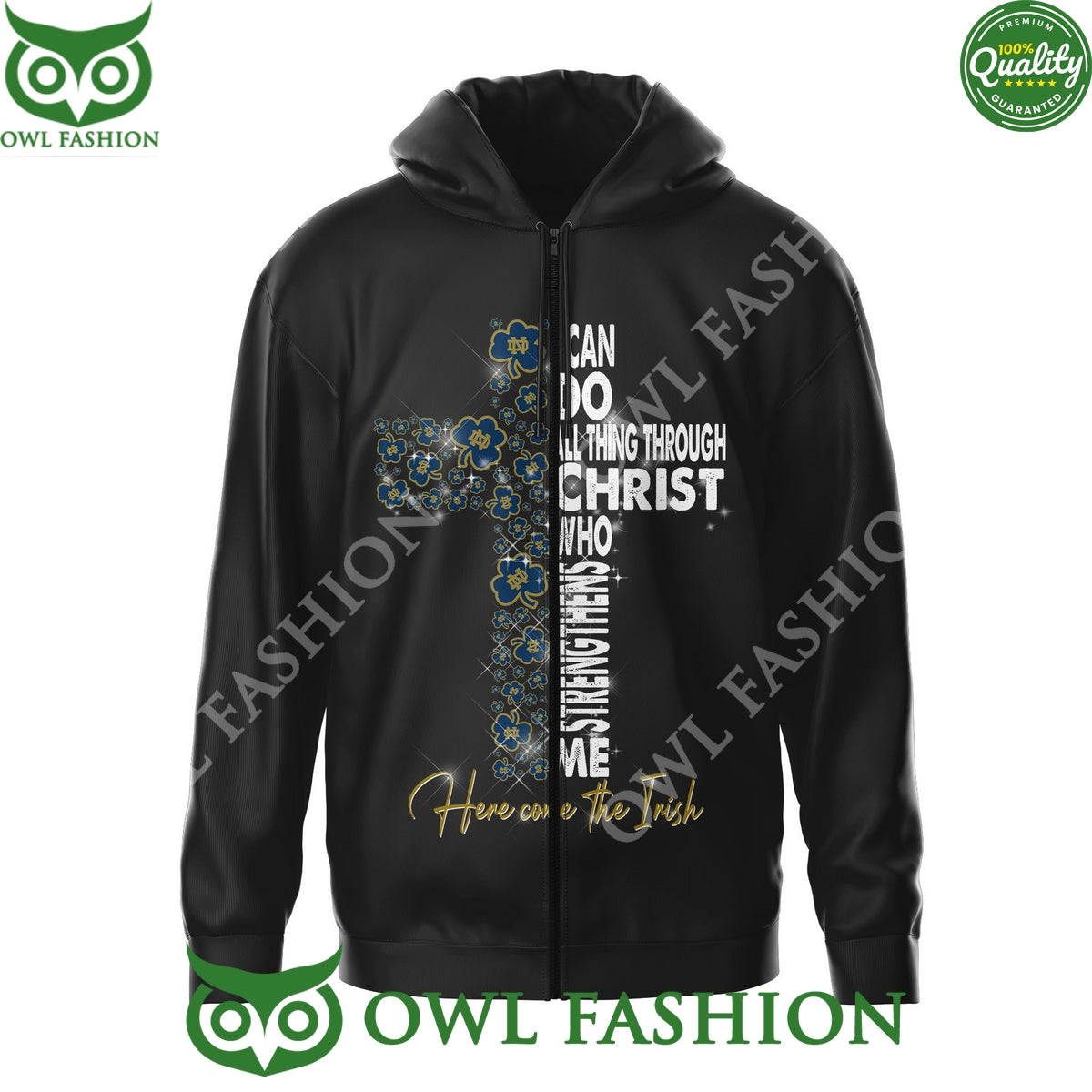 Here Come The Irish Notre Dame Fighting Irish Black 2D t Shirt