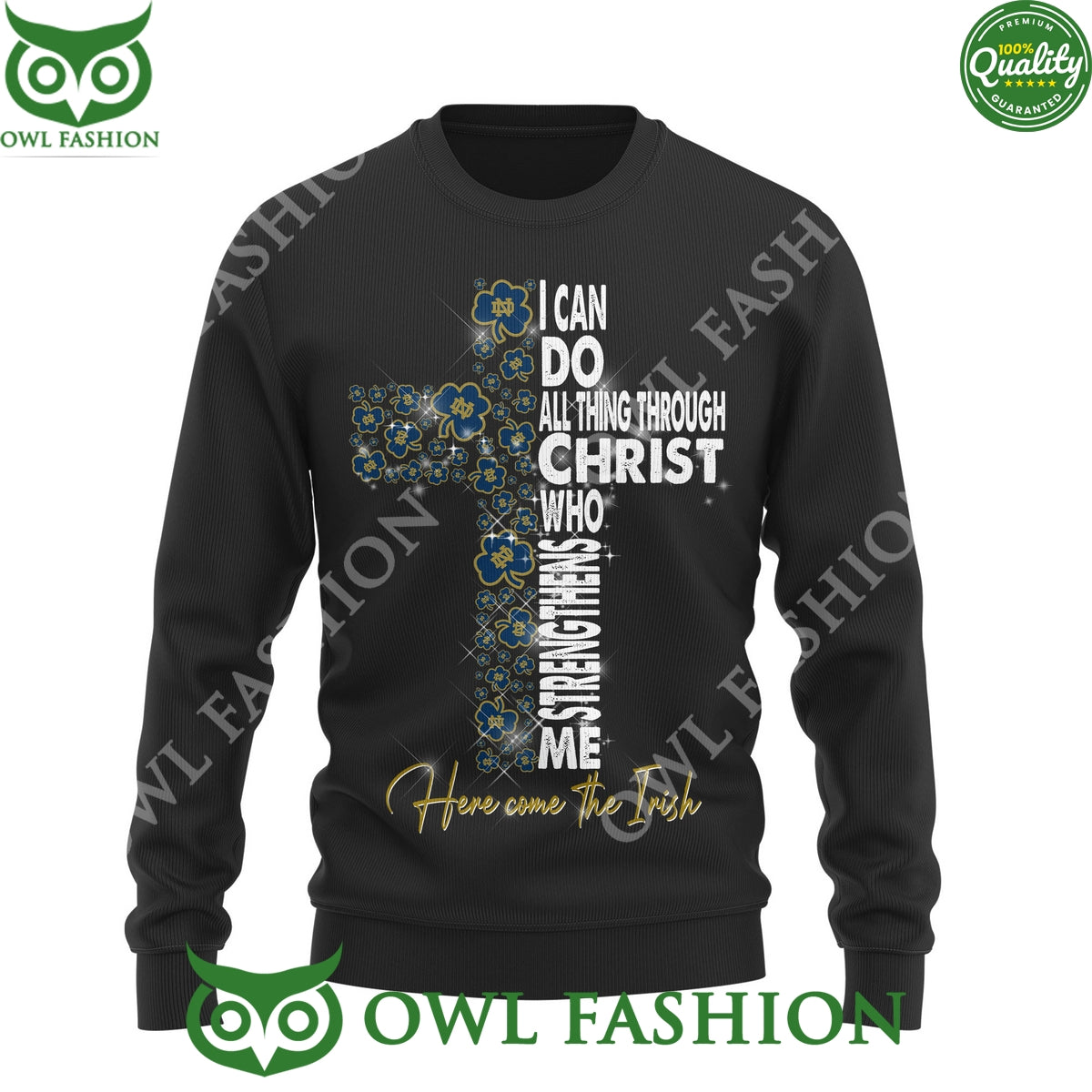 Here Come The Irish Notre Dame Fighting Irish Black 2D t Shirt
