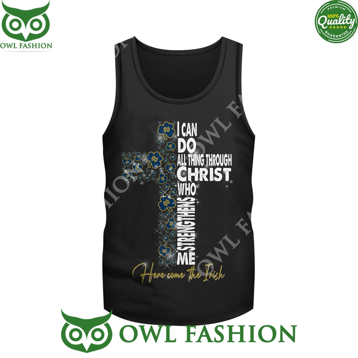 Here Come The Irish Notre Dame Fighting Irish Black 2D t Shirt