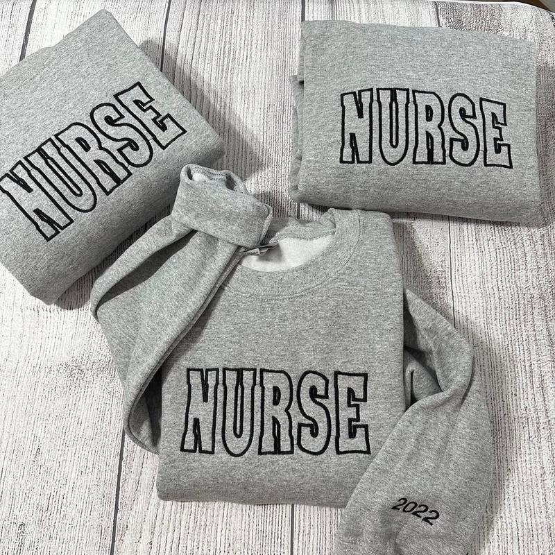 Vintage Nurse embroidered sweatshirt, New Nurse custom sweatshirts, Healthcare  crewnecks, nurses day gifts; gift for...