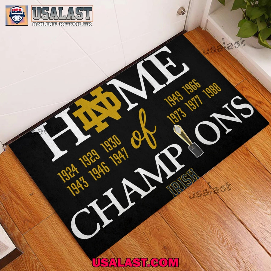 Home of Champions Notre Dame Fighting Irish Doormat