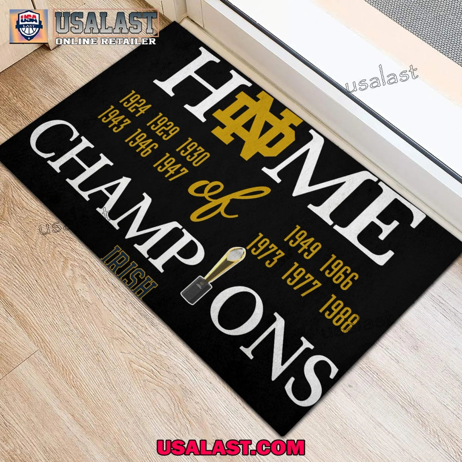 Home of Champions Notre Dame Fighting Irish Doormat