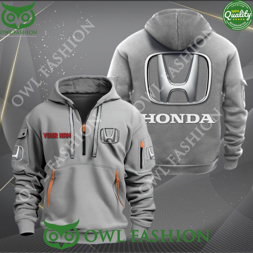 Honda Automobile Customized Limited 2D Half Zipper Hoodie