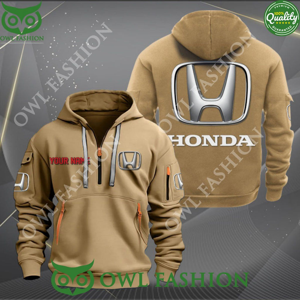 Honda Automobile Customized Limited 2D Half Zipper Hoodie