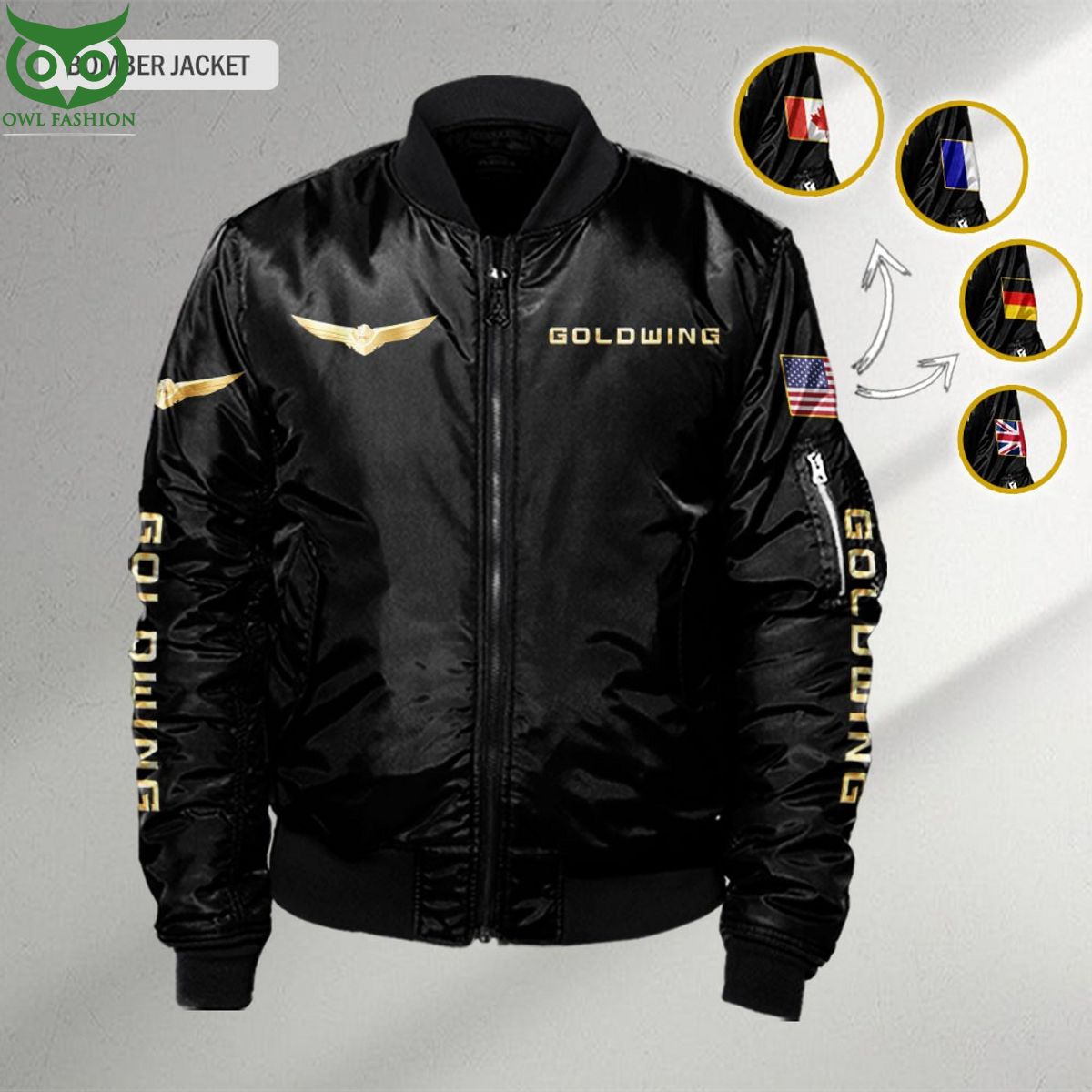 Honda Gold Custom Flag 3D Bomber Jacket