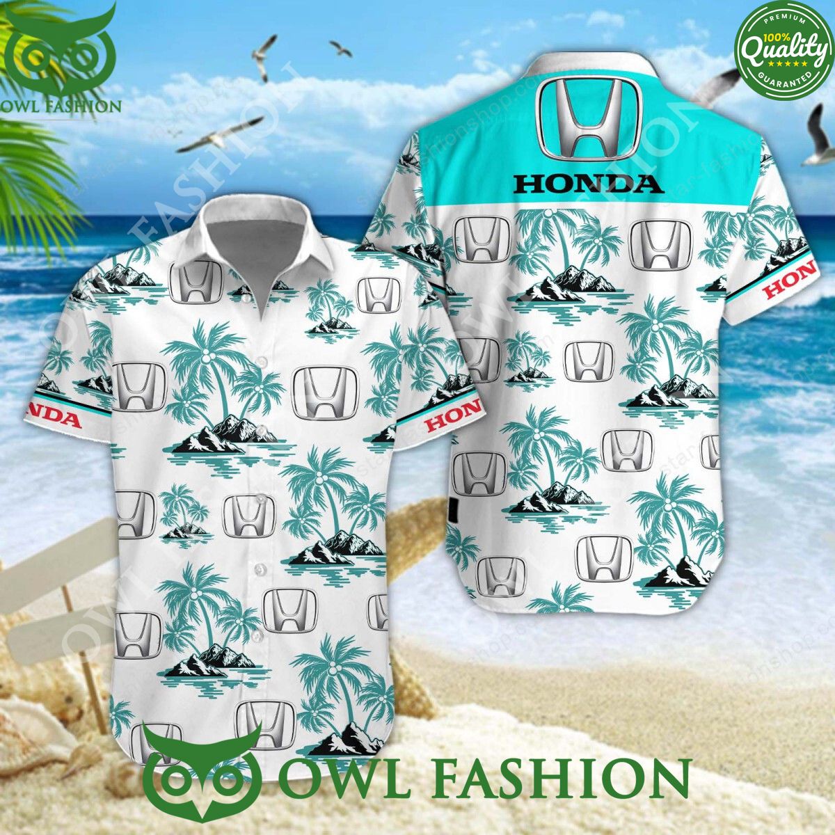 Honda Japanese Automobile Brand Hawaiian Shirt and Short