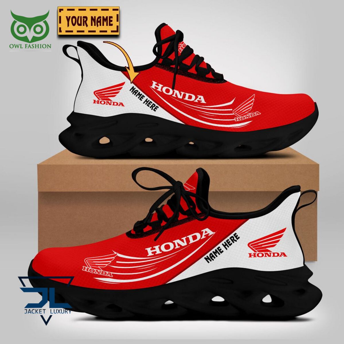 Honda Motorcycle Car Brand Logo Personalized Max Soul Shoes