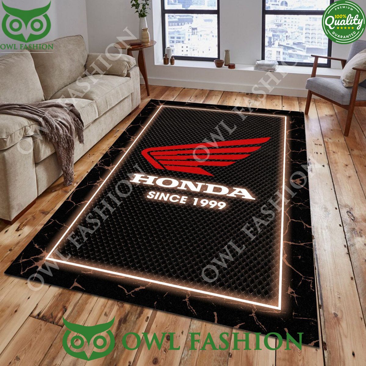 Honda Powersports Custom Color Living Room Carpet Rug