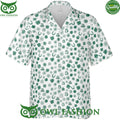 Horseshoe Clover St Patricks Day Short Sleeve Hawaiian Shirt