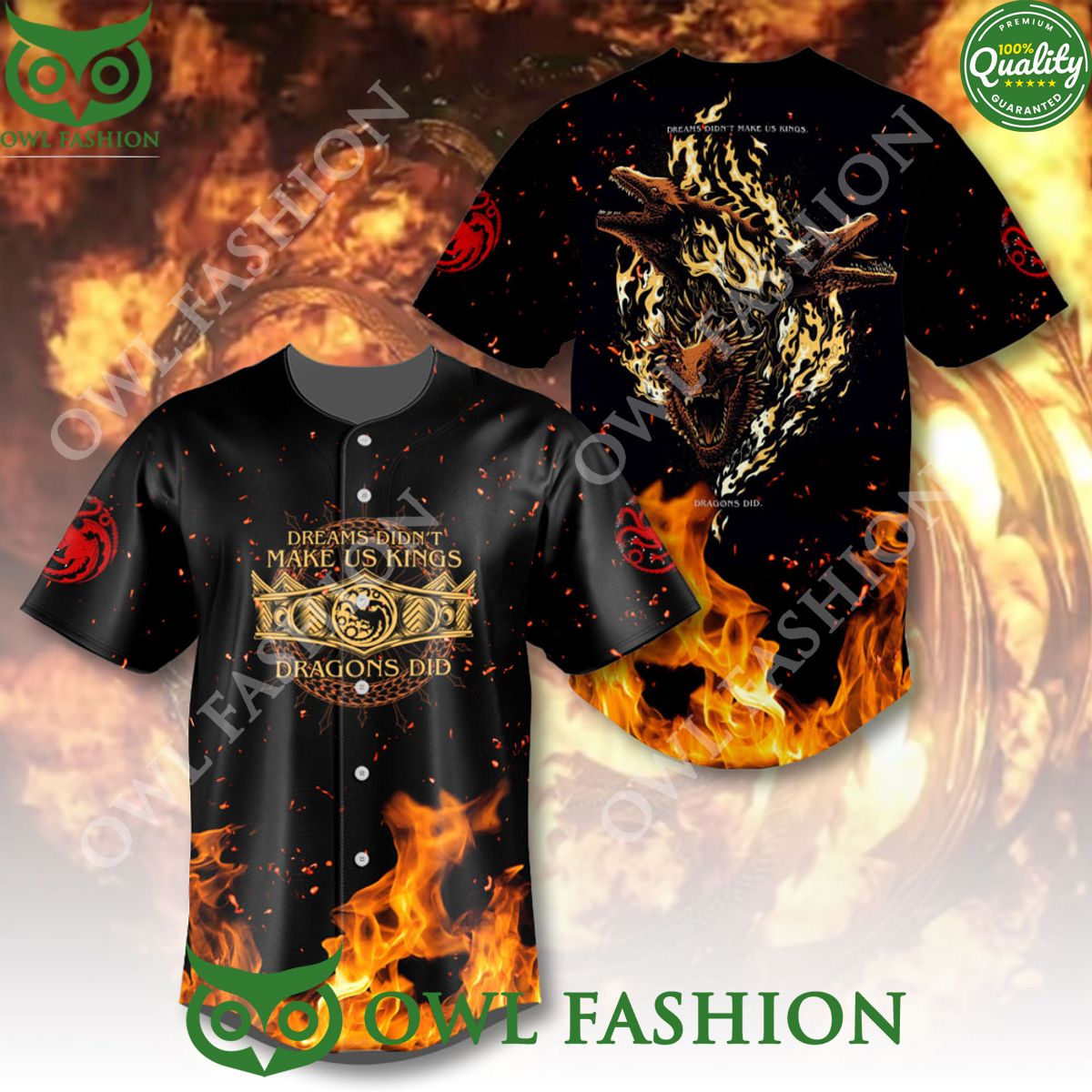 House Of The Dragon Fire Black 3D T shirt