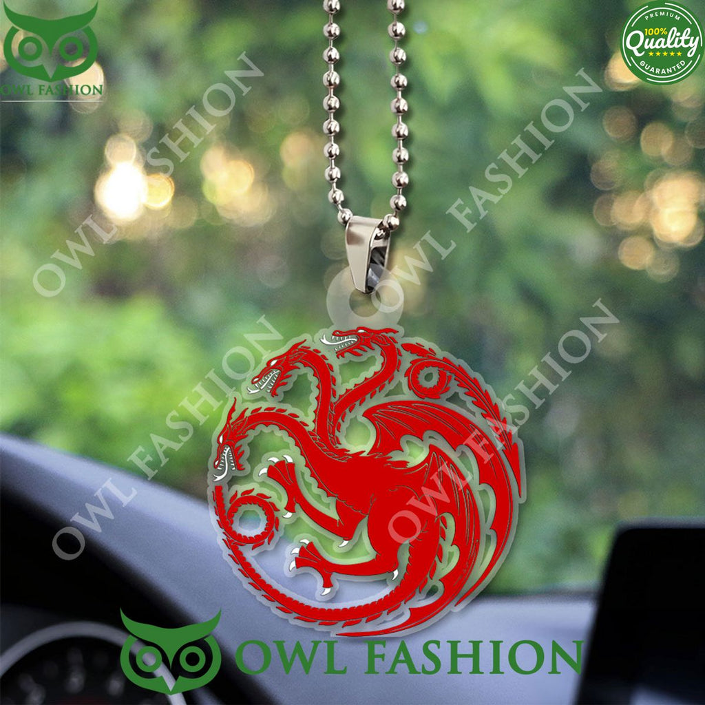 House Of The Dragon Red Banner Acrylic Car Ornament