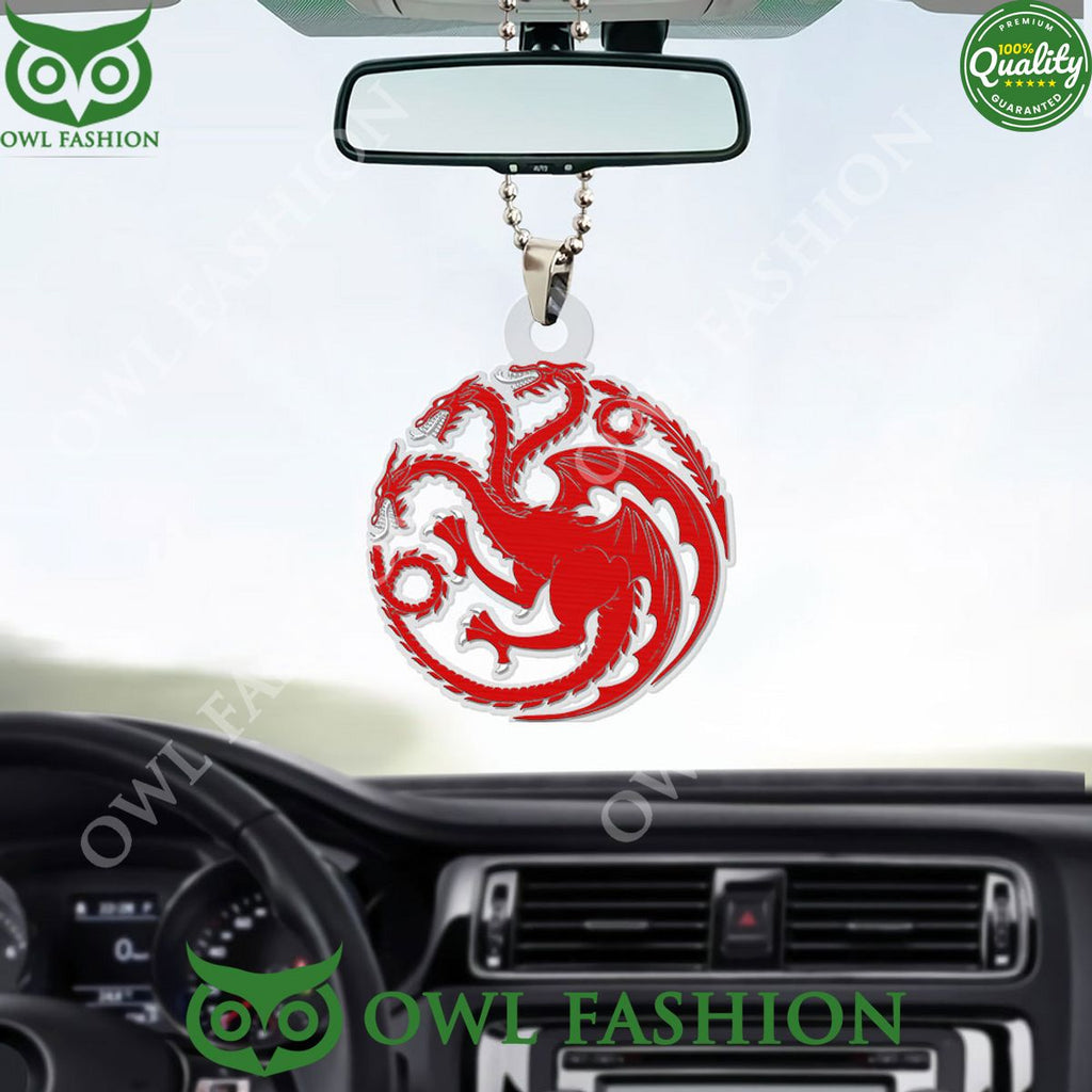 House Of The Dragon Red Banner Acrylic Car Ornament