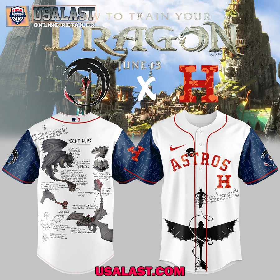 Houston Astros Night Fury Dragon Adult Kid Jersey Shirt