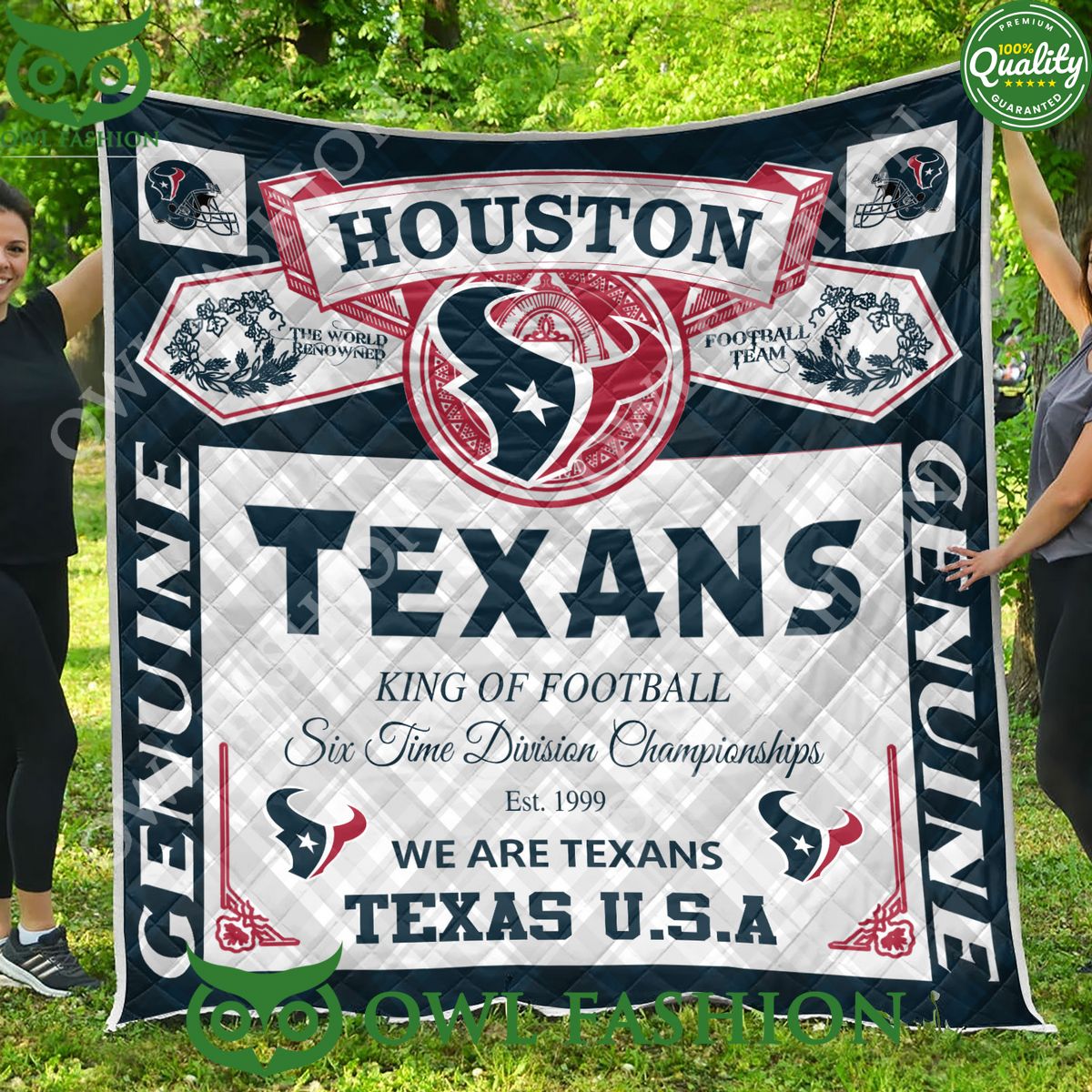 Houston Texans We Are Texas USA Six Time Champions Quilt Blanket
