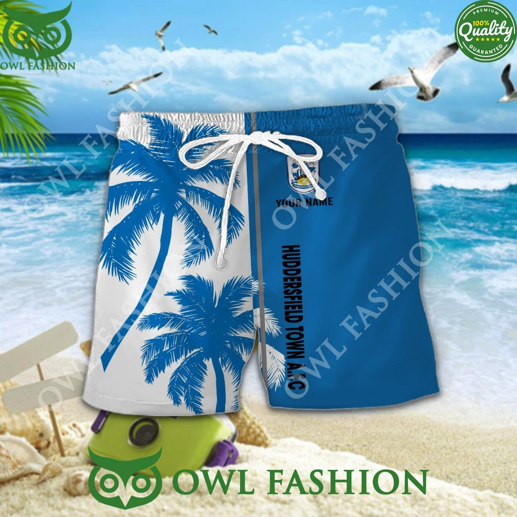 Huddersfield Town Custom Name Beach Coconut Tree 2024 Hawaiian Shirt
