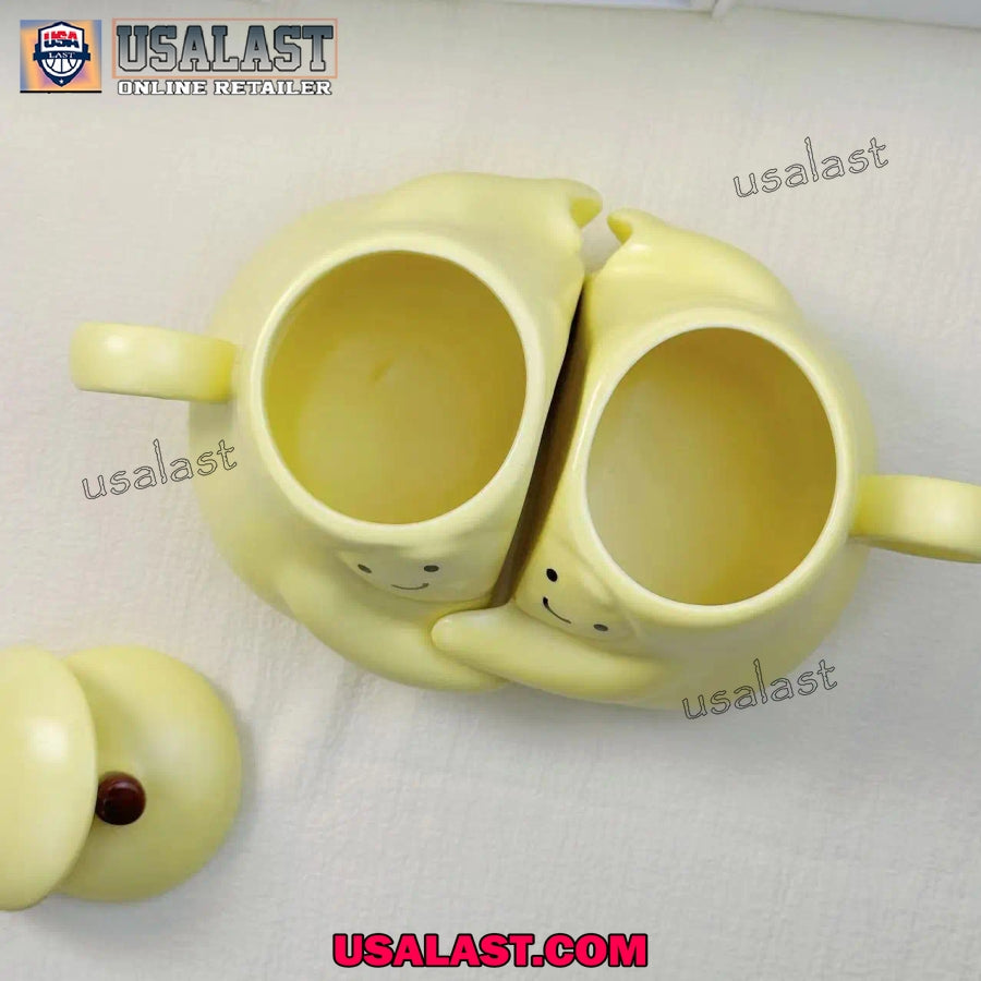 Hugging Pear Couple Ceramic Cup, Couple Gift, Ceramic Mug Set